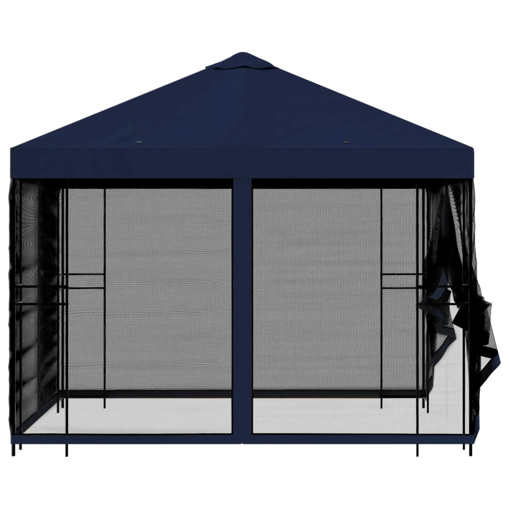 Gazebo da giardino con pareti laterali 3 x 3 m Blu 900343