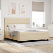 Rete Letto con Materasso & LED Crema 180x200 cm Tessuto