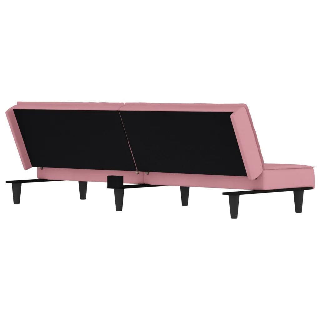 vidaXL Divano Letto Rosa in Velluto