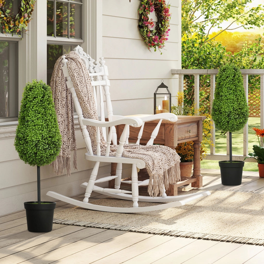 Set 2 Pezzi Finto Bosso in Vaso 90cm ¨C zephmum ¨C Verde Plastica