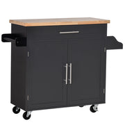 Tavolino da caff¨¨ con cassetto e ruote ¨C Minimal ¨C Nero, legno, 109x40x89 cm