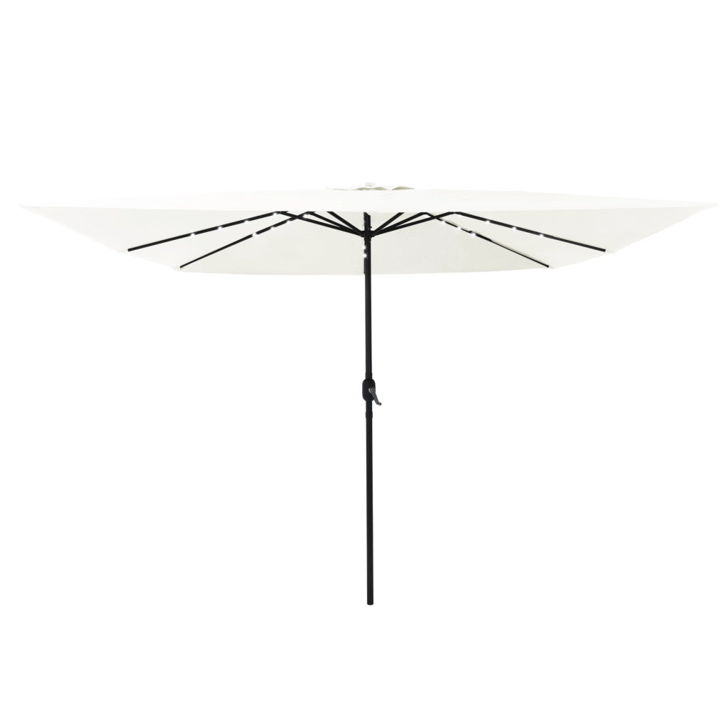 Parasol da giardino quadrato  con luci LED 295x245 cm Bianco sabbia