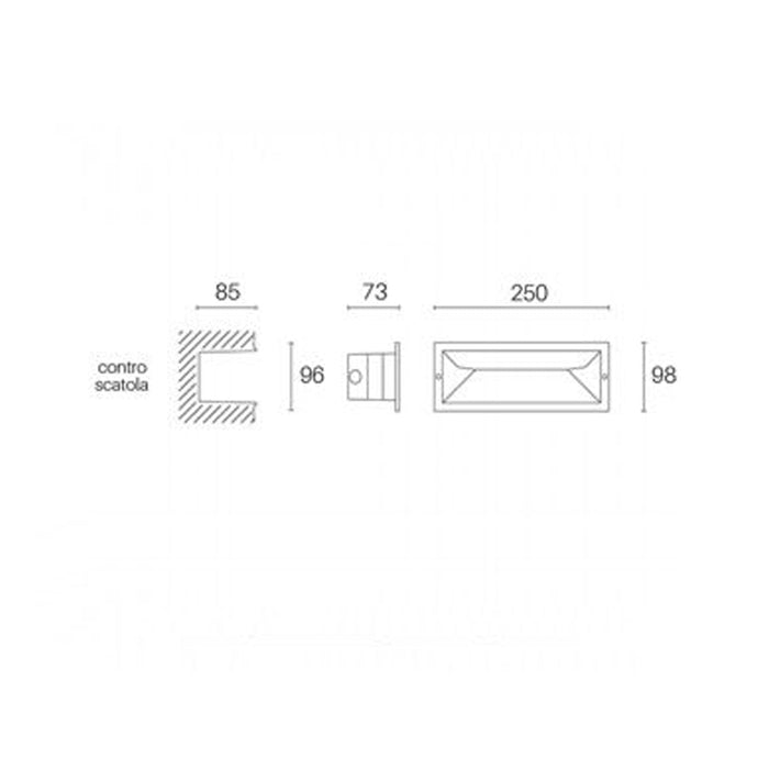 Segnapasso Incasso Chiuso Mask Alluminio E Termoplastica Bianco Led 12W 4000K