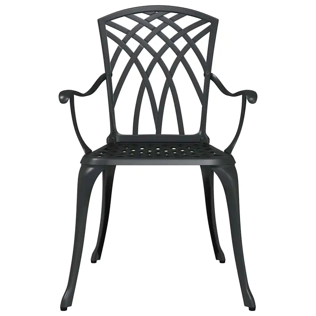 Set da Pranzo per Giardino 5 pcs Nero Alluminio 3334717