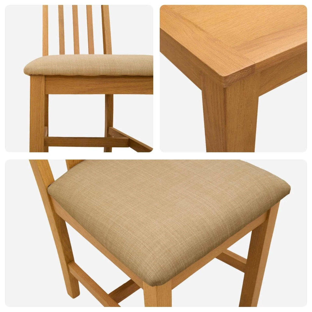 Set da pranzo 3 pz Beige Legno di Quercia Massello 3430312