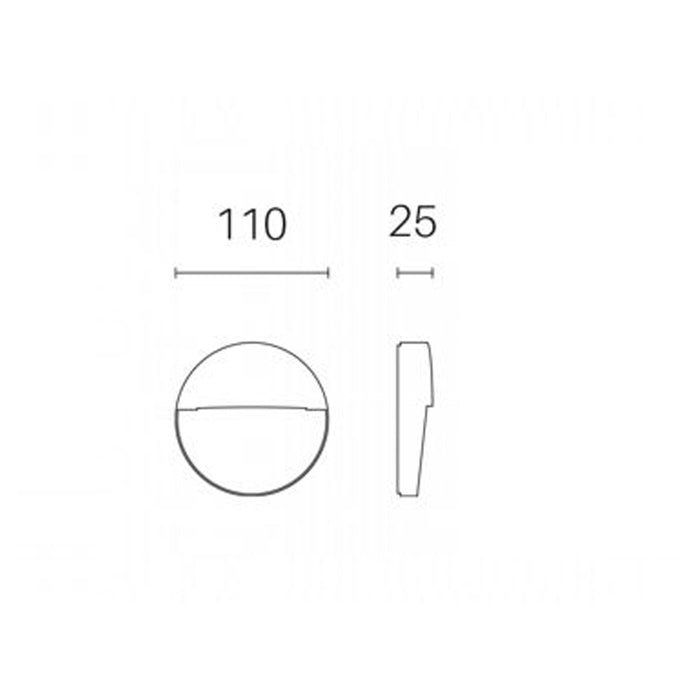 Segnapasso Moderno Geo Round Alluminio Grafite 3W Led 4000K