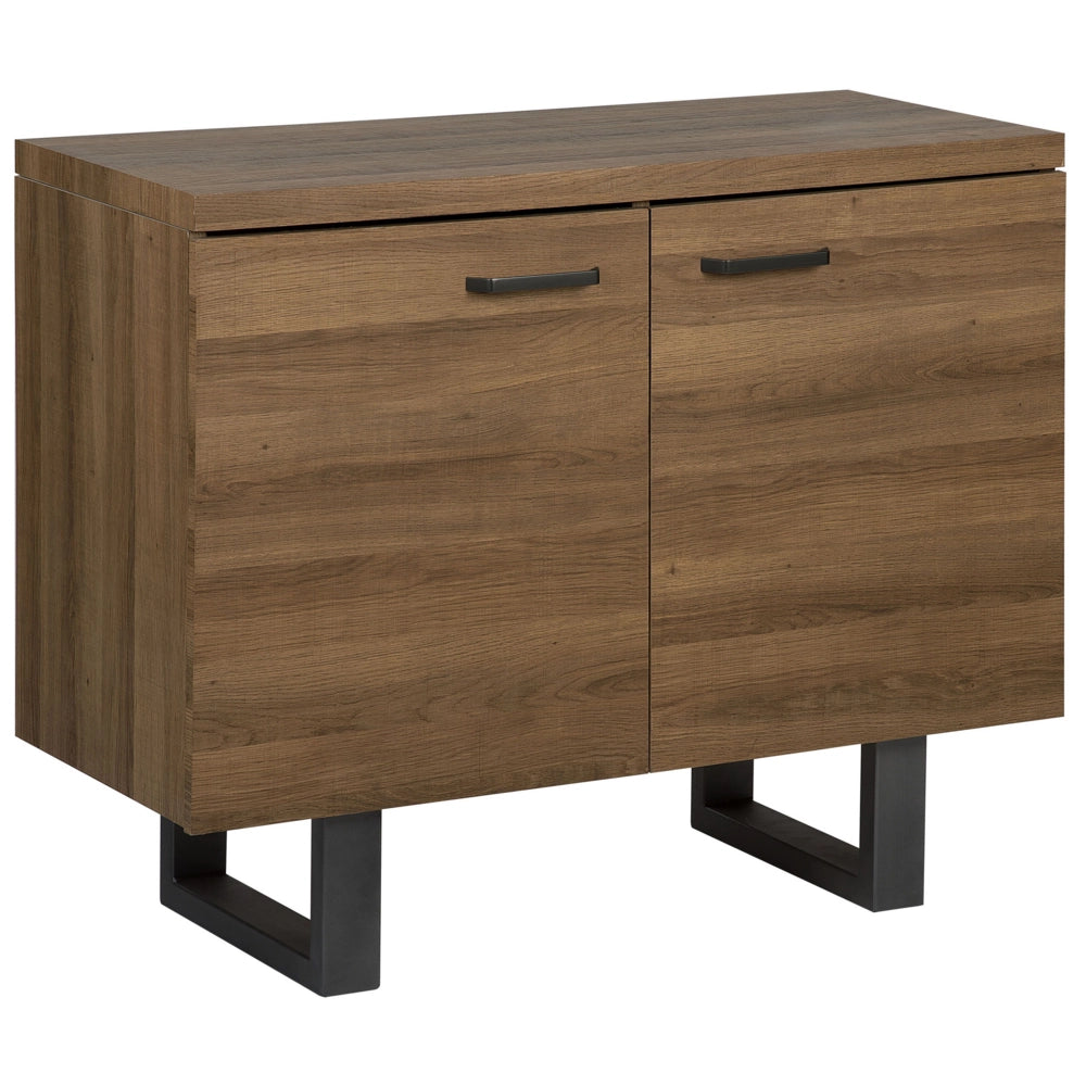Madia credenza a 2 ante in legno scuro metallo grigia in alluminio con ripiani Mobile contenitore per la casa industriale