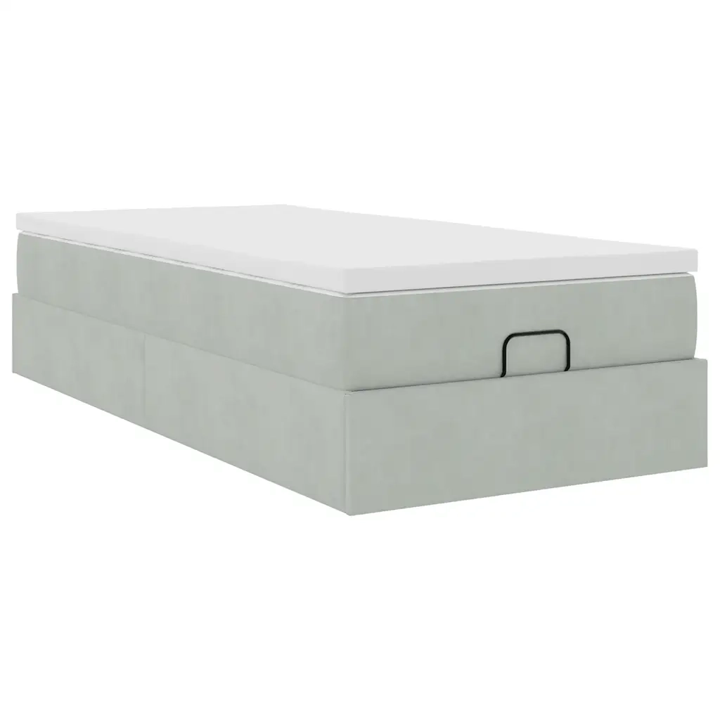 vidaXL Struttura Letto Pouf con Materasso 80x200 cm in Velluto