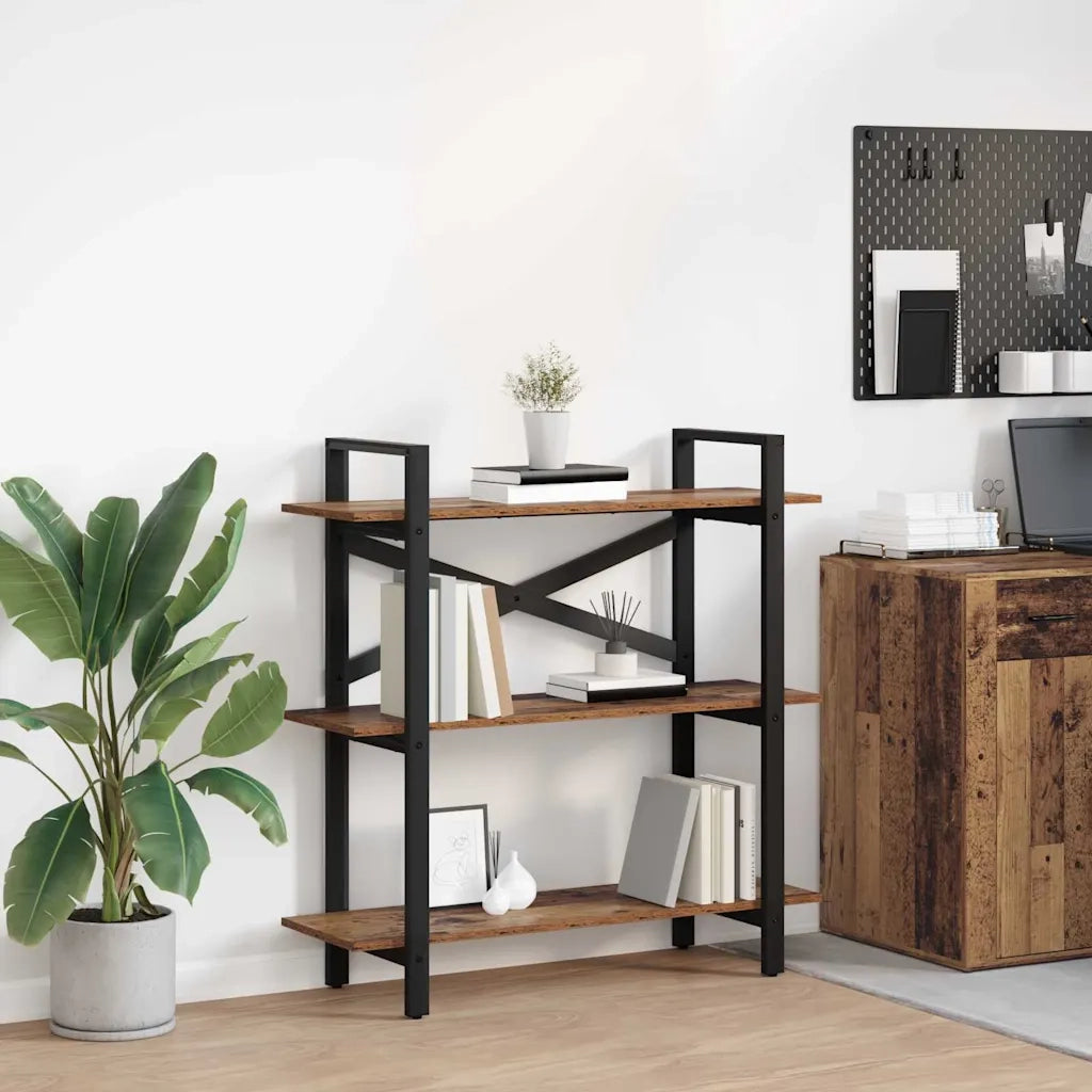 Libreria-Scaffale per Libri-Mobile di Stoccaggio Legno vecchio 100 x 33,5 x 102 cm Legno multistrato