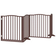 Cancello Cani Porta Pieghevole Marrone 4 Pannelli 320cm Pioppo CFW2200744