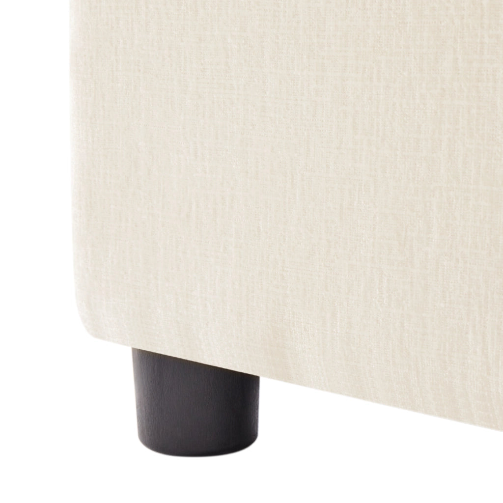 Divano Angolare Convertibile 3-4 Posti con Pouf Mobile, Braccioli Regolabili, in Ciniglia Beige