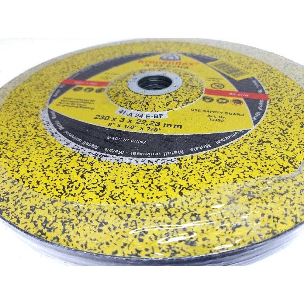 Trade Shop - Set 5 Pezzi Disco Per Metallo Sbavatura D.230 X 3 Mm Foro 22,23mm Smerigliatrice -