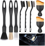 Set di pennelli di pulizia autodetailing, 8 pezzi, pennelli di pulizia per pulire ruote, motori, interni dell'auto e ventilatori.