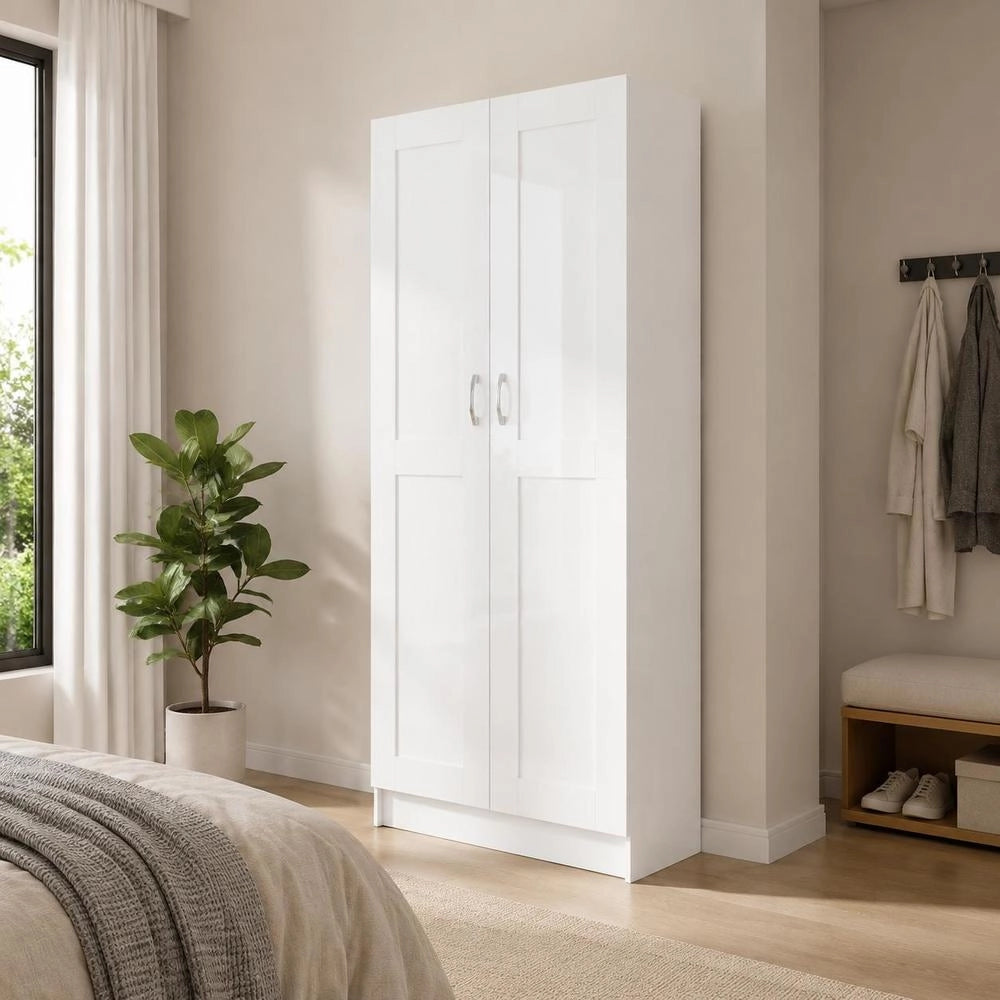 White Bookcase, 82.5 X 30.5 X 185.5 Cm, Made Of Engineered Wood.