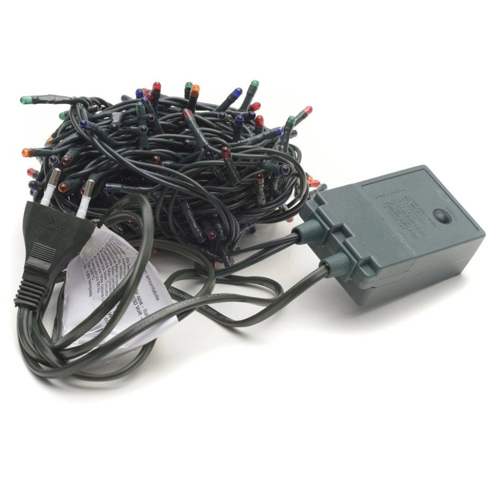 Trade Shop - Catena Luci A Led Natalia 100 Led Lucciole Multicolor Con Controller 8 Funzioni -