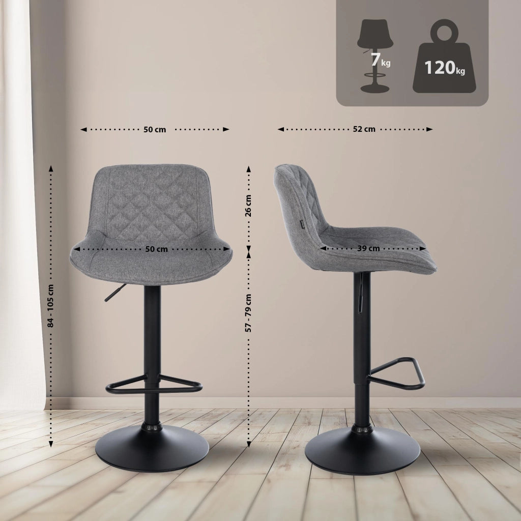 Set 2 pezzi per sgabello da bar in tessuto 3