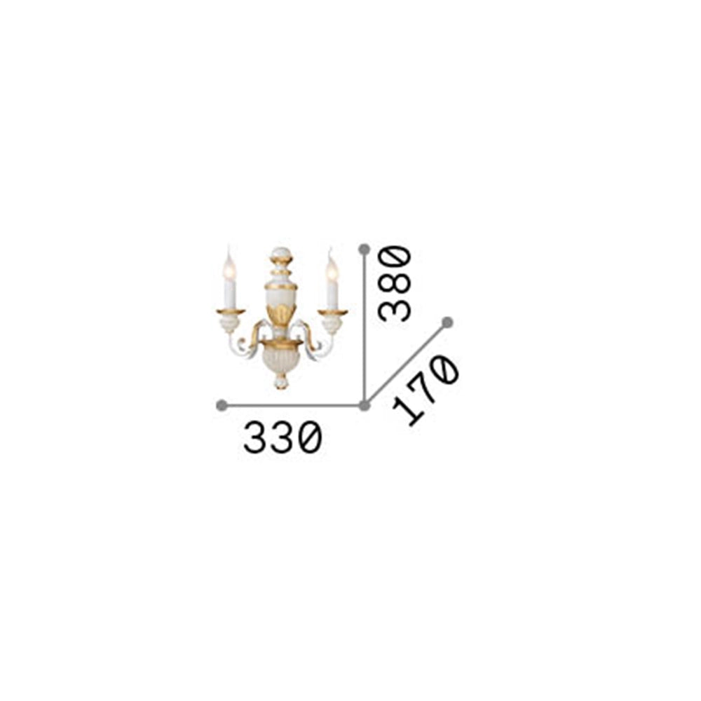 Applique Classica Firenze Materie Plastiche Oro 2 Luci E14