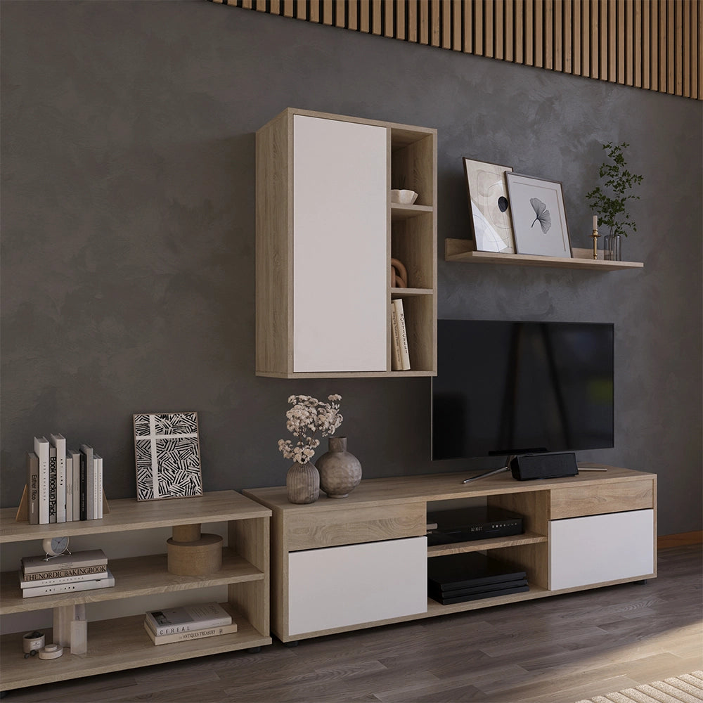 Vicco Libreria da parete Sonoma/Bianco 50.1 x 78.4 cm con 2 scomparti chiusi