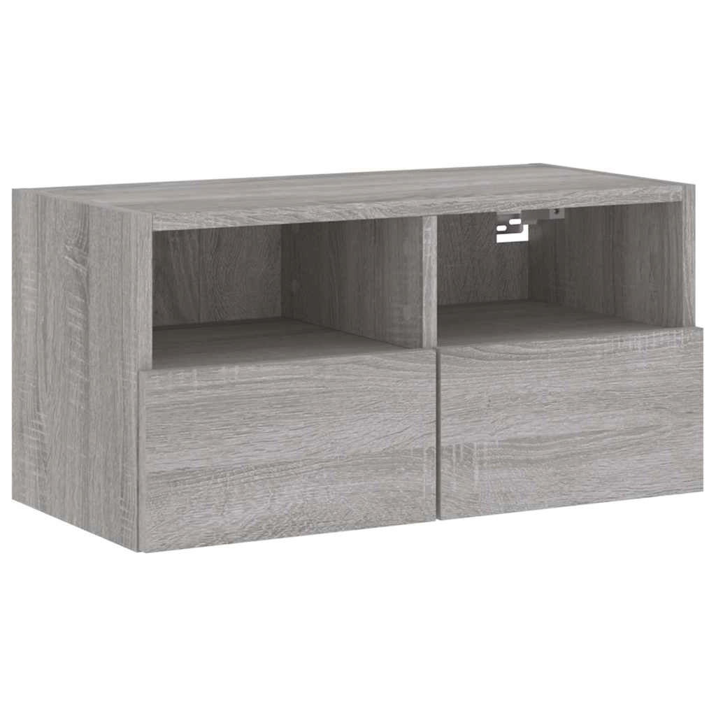 Mobile TV a Parete Grigio Sonoma 60x30x30 cm Legno Multistratocod mxl 86081