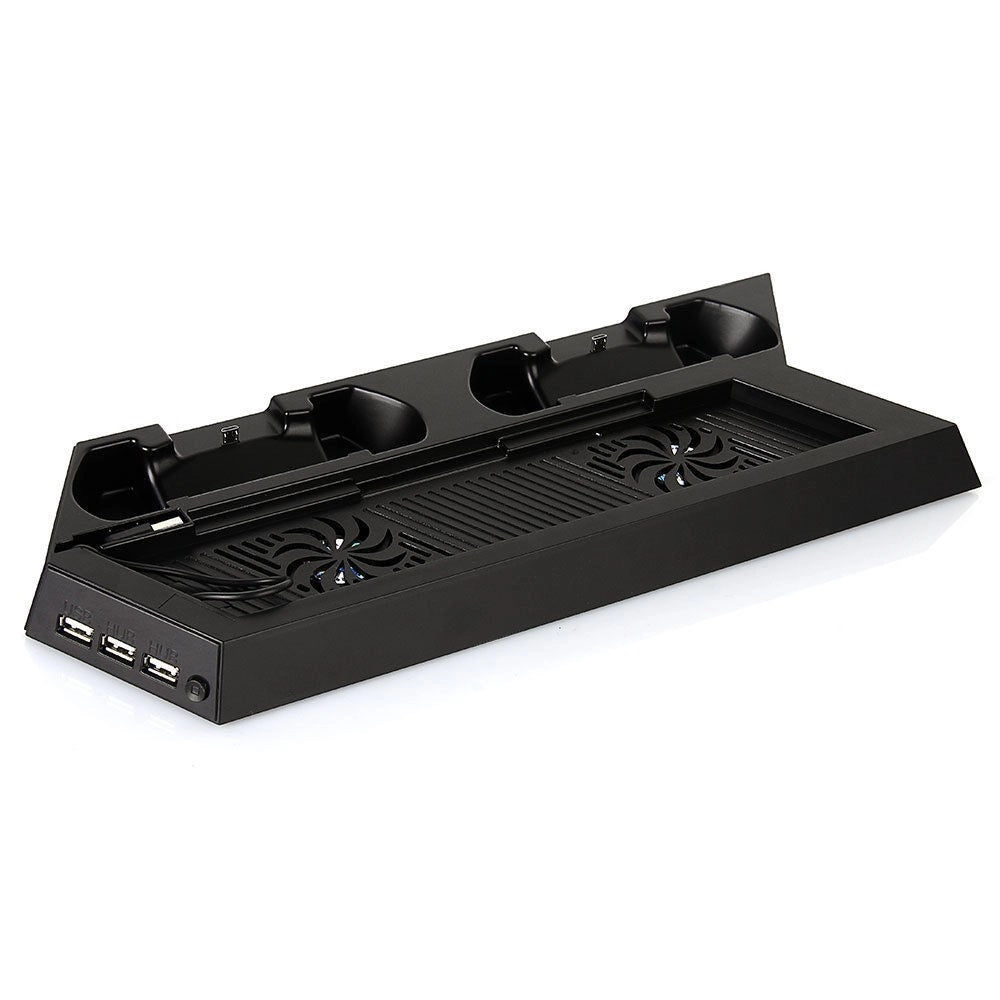 Trade Shop - Base Di Ricarica Doppia Con Ventola Per Ps4 Console Controller Joypad Hub Usb -