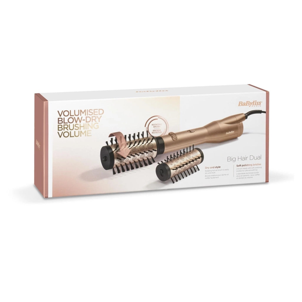 BaByliss Big Hair Dual - Gold Edition Spazzola ad aria calda Caldo Oro 650 W 2,5 m