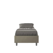 Letto singolo senza rete imbottito 80x190 similpelle cappuccino Azelia