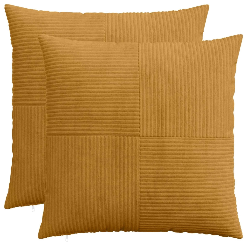 Federa 2 pcs ALMELO Giallo 65 x 65 cm corduroy 915507