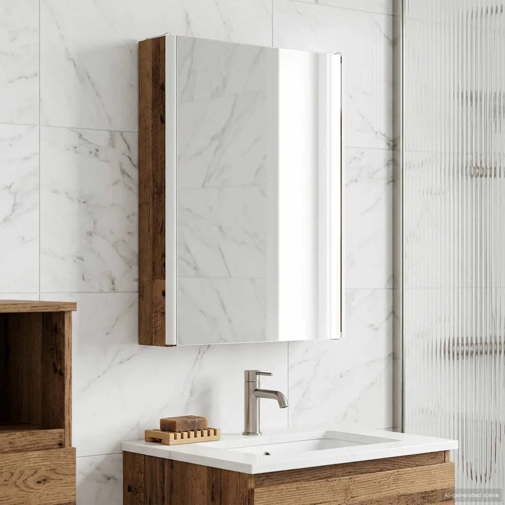 Mobiletto per specchio da bagno Legno vecchio