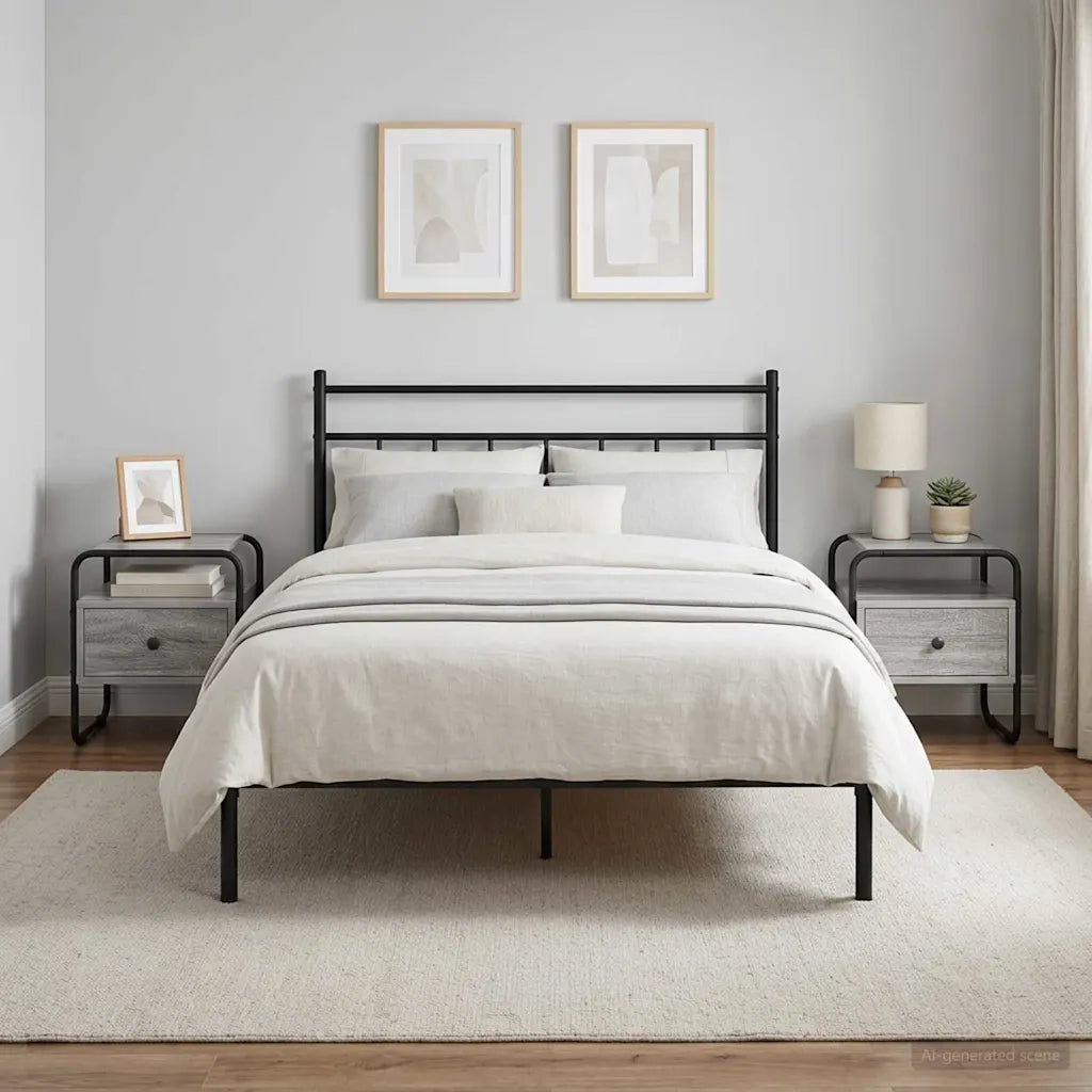Armadio da Notte 2 pz Sonoma grigio 40 x 39,5 x 40 cm 8007678