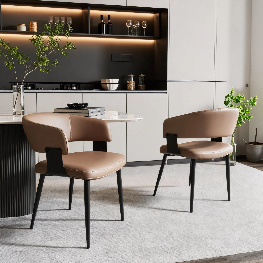 SEDIA Ergonomica con braccioli in PU Marrone