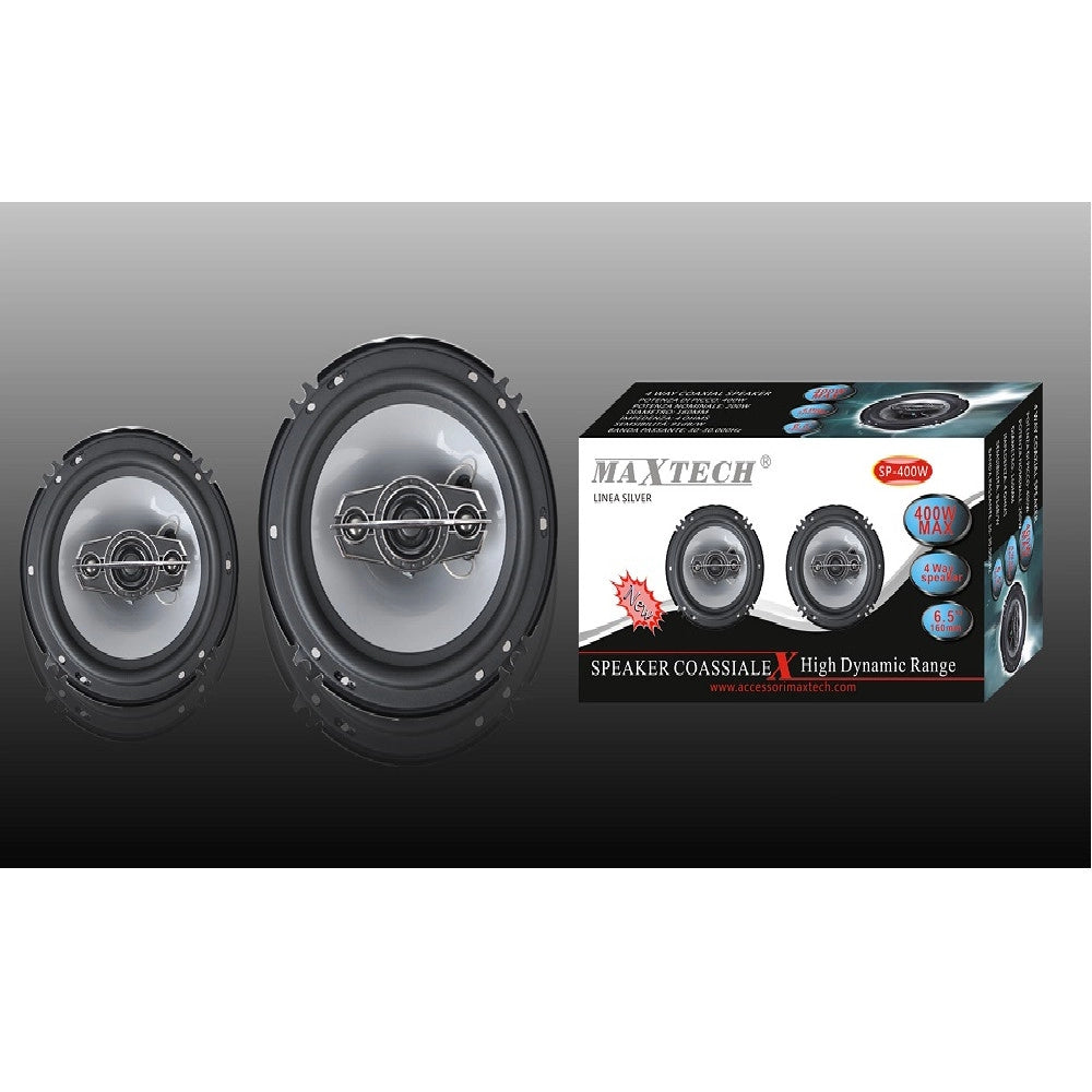 Trade Shop - Casse Per Auto 400w Audio Volume 4 Vie Speaker Coassiale Maxtech Musica Sp-400w -