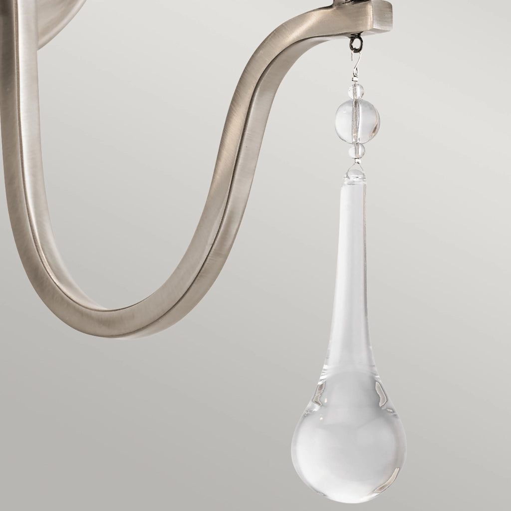 Applique Classica Karlee Acciaio Peltro Classico Cristallo 2 Luci E14