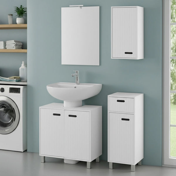 Set bagno con mobile sottolavabo 60 cm con base e pensile bianco Fast