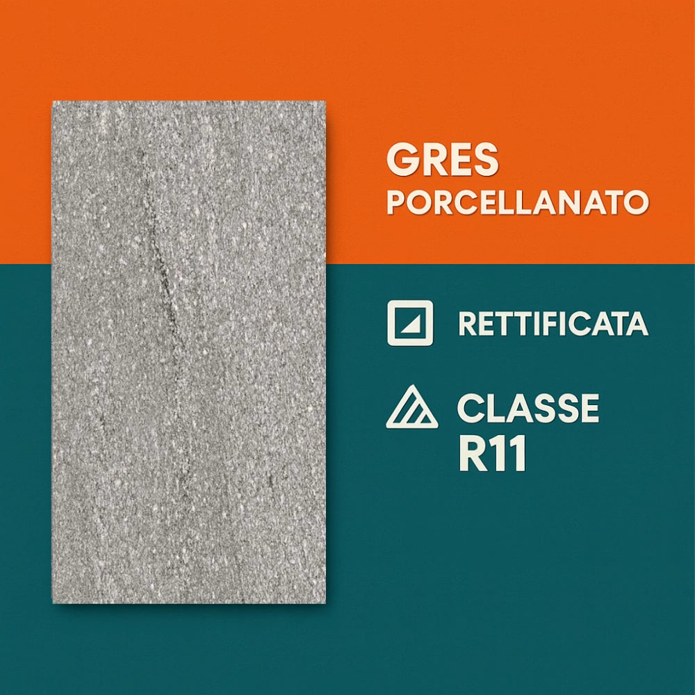 Piastrella gres porcellanato rettificata london grey s.agostino 60x120 cm *** misura 34,56 m2, confezione 1
