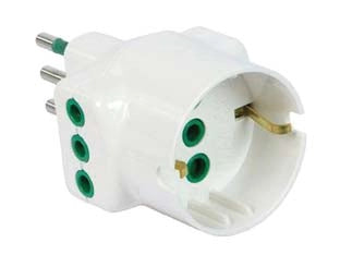ADATTATORE TRIPLO 2P+T SCHUKO BIPASSO BIANCO LINEA GARANTI- - bianco 82670-E - 10 pezzi FANTON