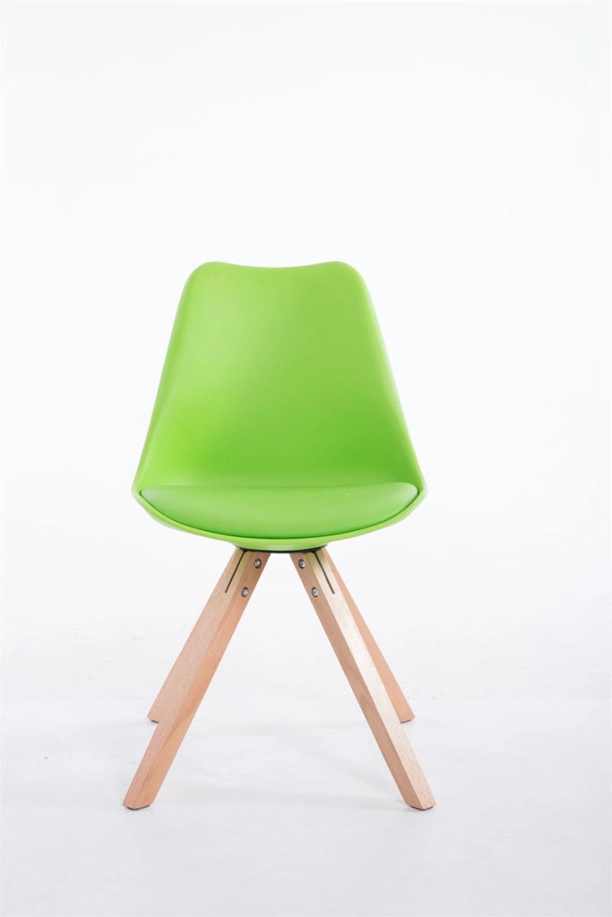 Sedia Toulouse in similpelle gambe quadrate verde,natura