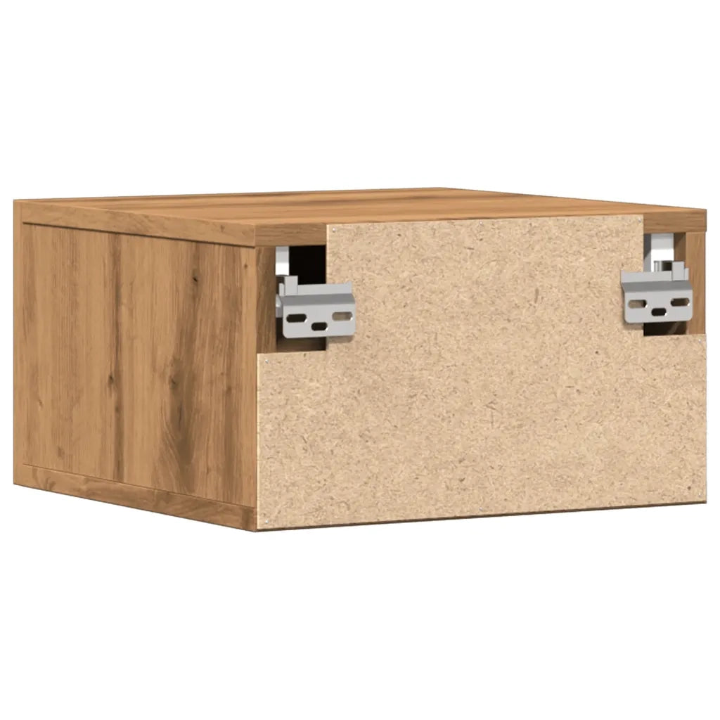 vidaXL Comodini a Muro 2 pz Rovere Artigianale 35x35x20 cm