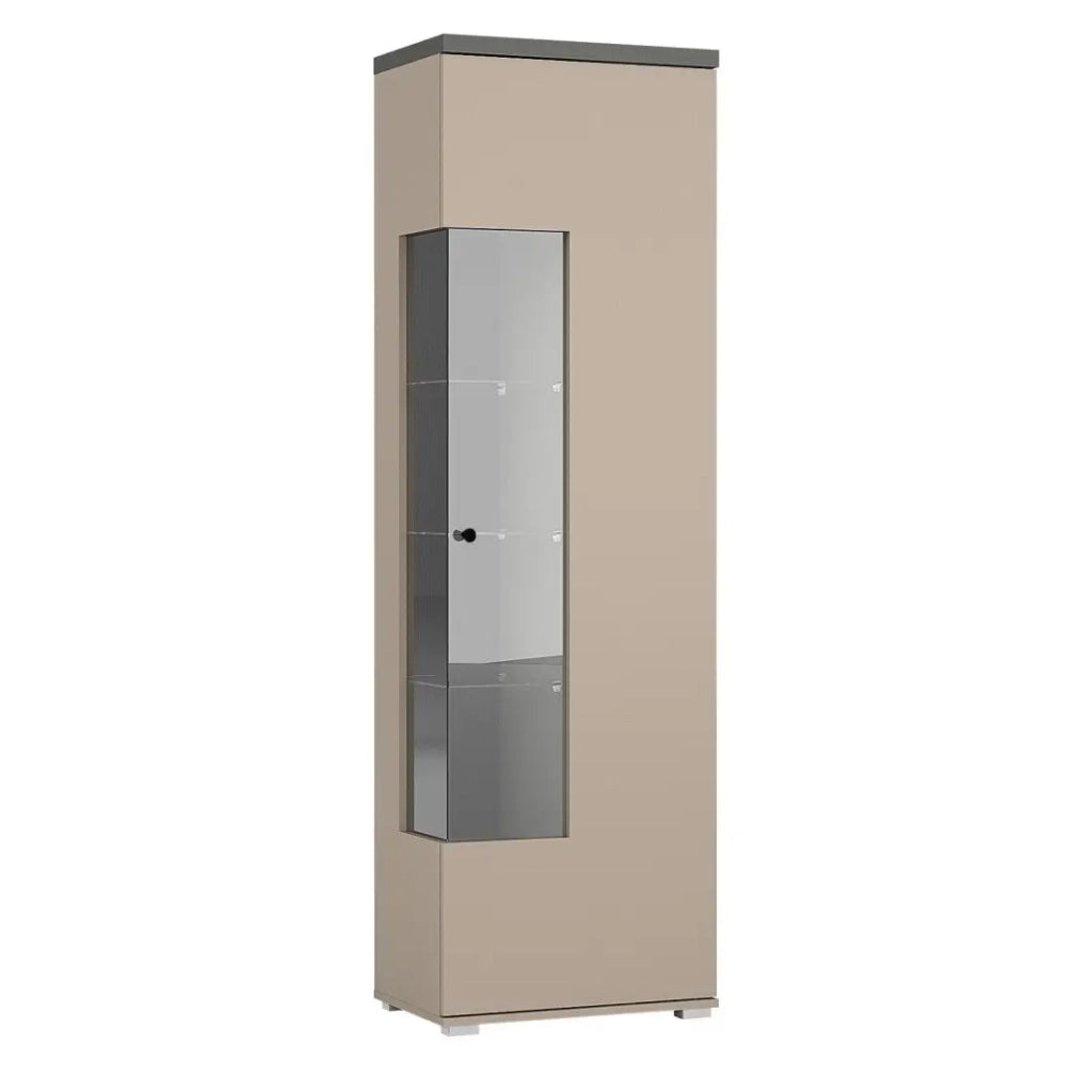 Vetrina 1 porta NESS – Finitura Congo & Antracite – LED bianco neutro – 10 nicchie design