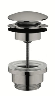 Scarico per lavabo e bidet CLIC-CLAC universale con sistema a vite in acciaio inox 304 FCR Finitura: Acciaio spazzolato
