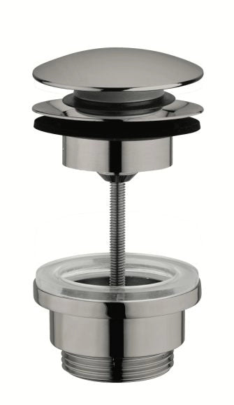 Scarico per lavabo e bidet CLIC-CLAC universale con sistema a vite in acciaio inox 304 FCR Finitura: Acciaio spazzolato