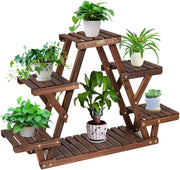 GIANTEX Scaffale Portapiante, Supporto per Fiori a 6 Ripiani in Legno, con Design Multifunzionale per Piante Libri e Decorazioni, da Esterno e Interno, Come Giardino, Balcone, Salotto (99x25x64,5cm)