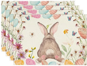 Set di tovaglie - decorazione di lenti - 30 x 45 cm - Motivo di Pasqua e farfalla - Ideale per feste e cene