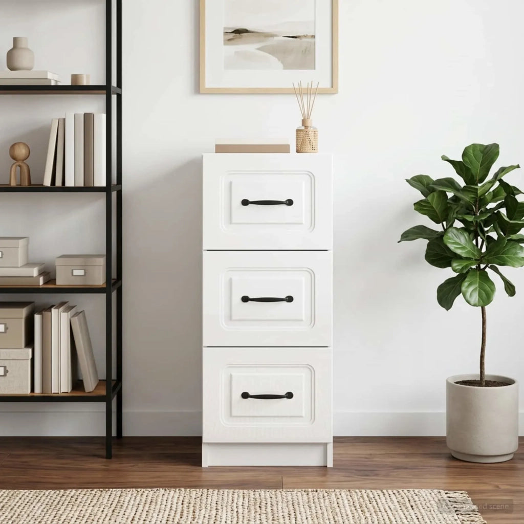 Mobile con Cassetti Bianco Lucido 33 x 34,5 x 87 cm 895769