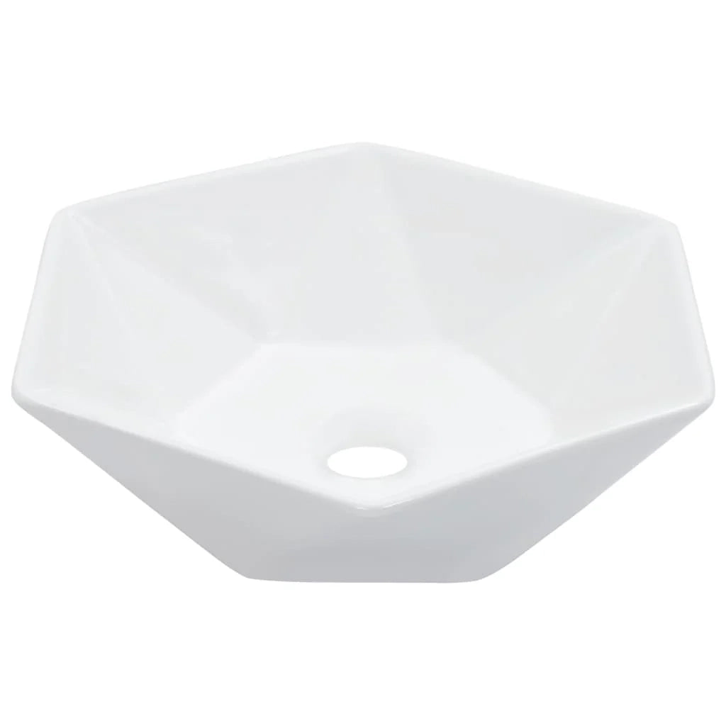 Lavabo da appoggio per l'interno del bagno cabina doccia cabina WC 41 x 36,5 cm ceramica bianca 02_0002622