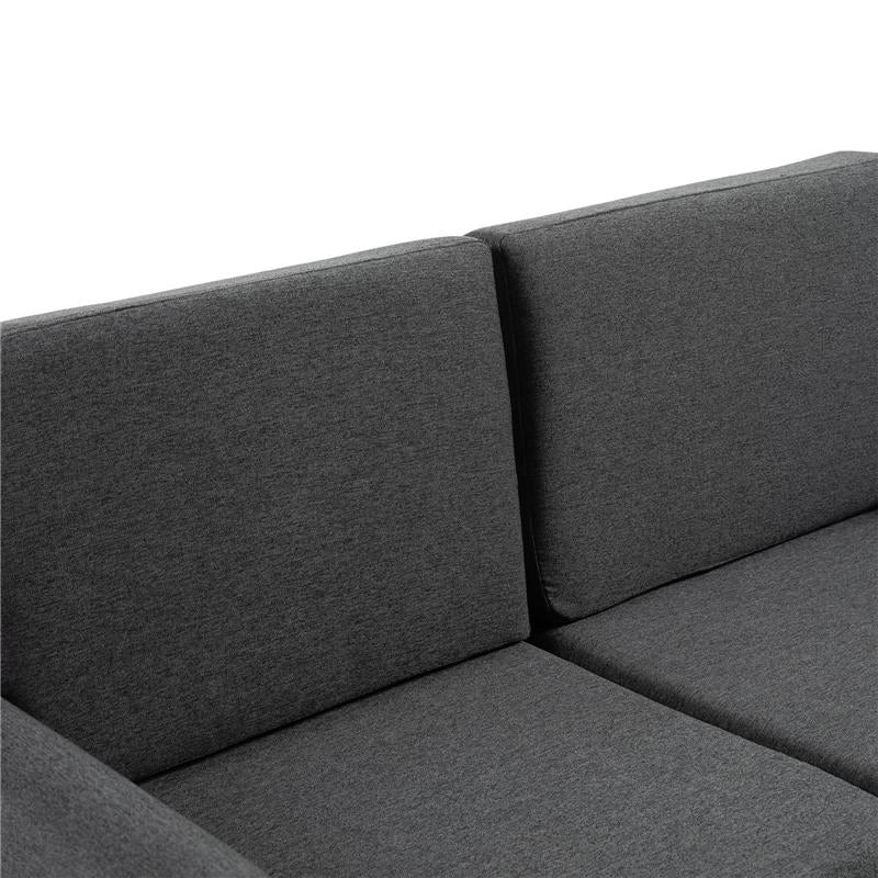 DIVANO A DUE POSTI CON RIVESTIMENTO IN LINO 65 X 141 X 78 CM GRIGIO SCURO