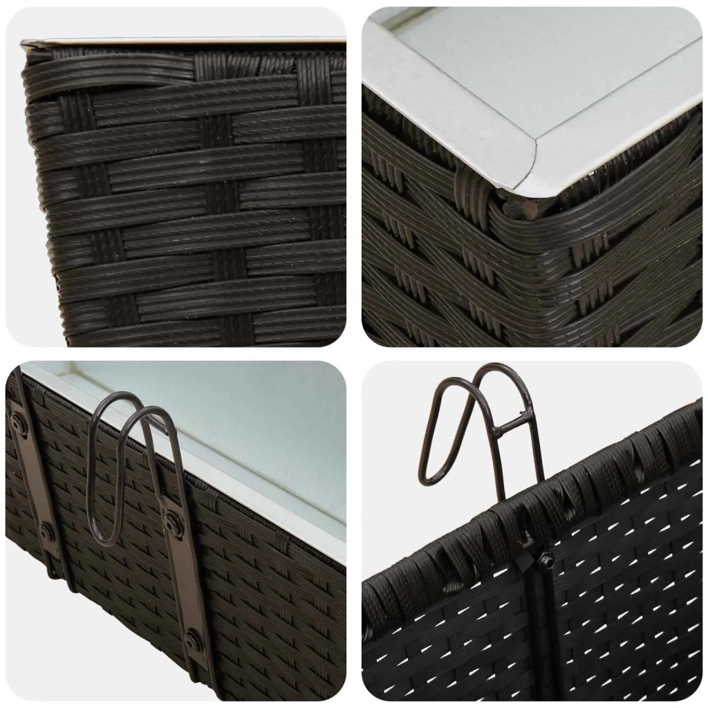 Ringhiera 2 pz Nero 50 x 17 x 17 cm Metallo CFW9782106
