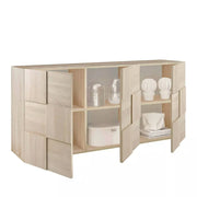 Credenza Ulysses, Buffet da soggiorno, Madia da salotto, Dispensa da cucina, Made in Italy, 181x43 h84 cm, Rovere