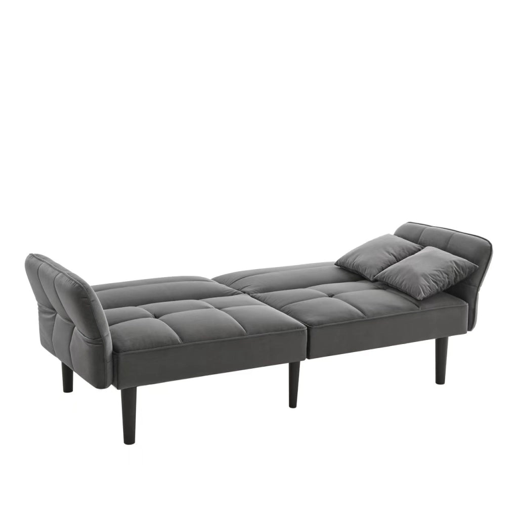 Divano Letto 2 Posti ¨C MINIMAL ¨C Velluto, Braccioli Ribaltabili, Schienale Regolabile