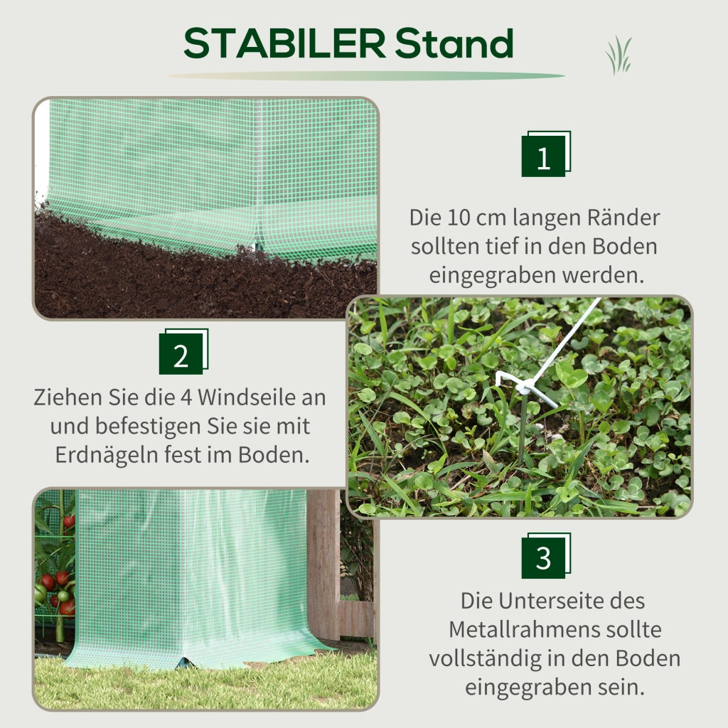Serra da giardino con porta avvolgibile e finestre laterali ¨C Xylo ¨C 200x76x168 cm verde