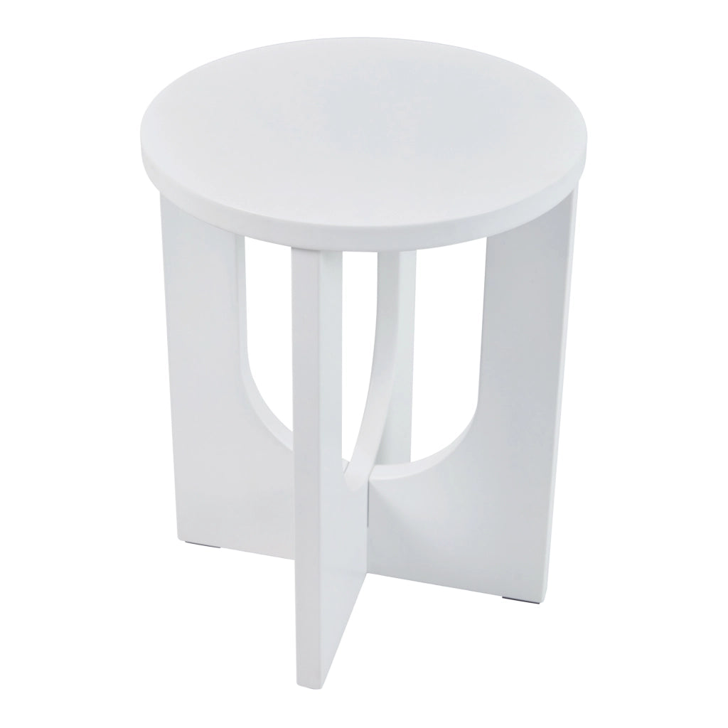 Tavolino da Caffè Kysdajore Piano Rotondo 50x40 cm Bianco [en.casa]